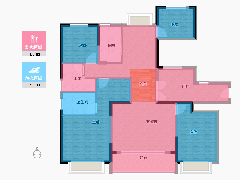 江苏省-苏州市-太湖朗峯-117.99-户型库-动静分区