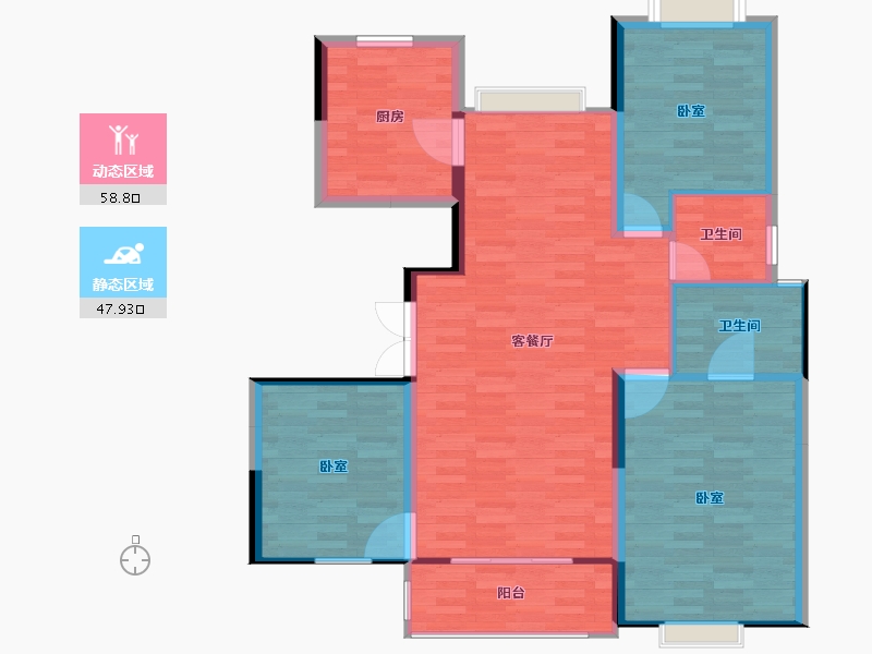 安徽省-淮南市-高速·海德公馆-98.00-户型库-动静分区