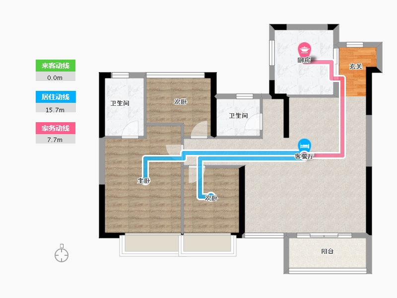 江苏省-苏州市-阳光城·檀苑-92.00-户型库-动静线