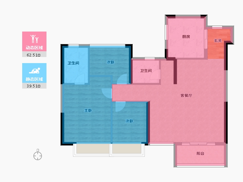 江苏省-苏州市-阳光城·檀苑-92.00-户型库-动静分区