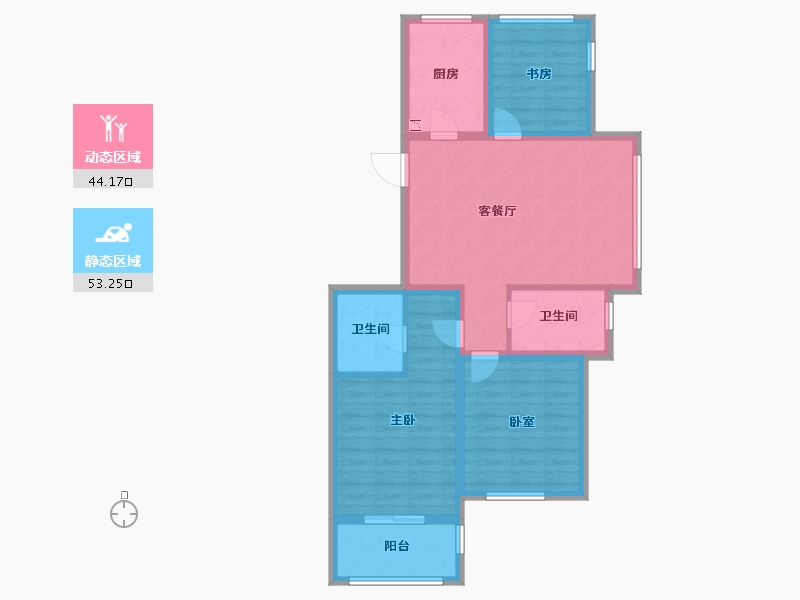 浙江省-杭州市-名城博园-86.79-户型库-动静分区