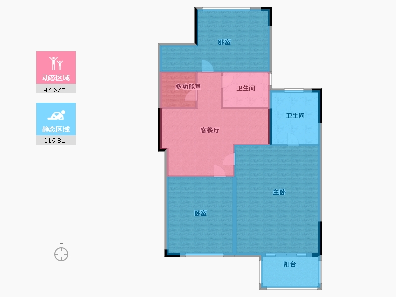 浙江省-宁波市-华宇旭辉锦山府-152.00-户型库-动静分区