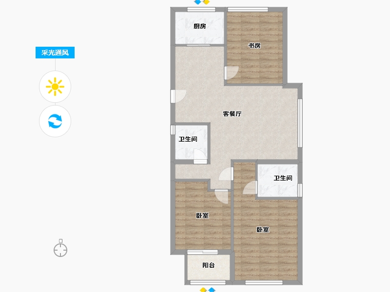 浙江省-温州市-万郡陶山府-81.00-户型库-采光通风