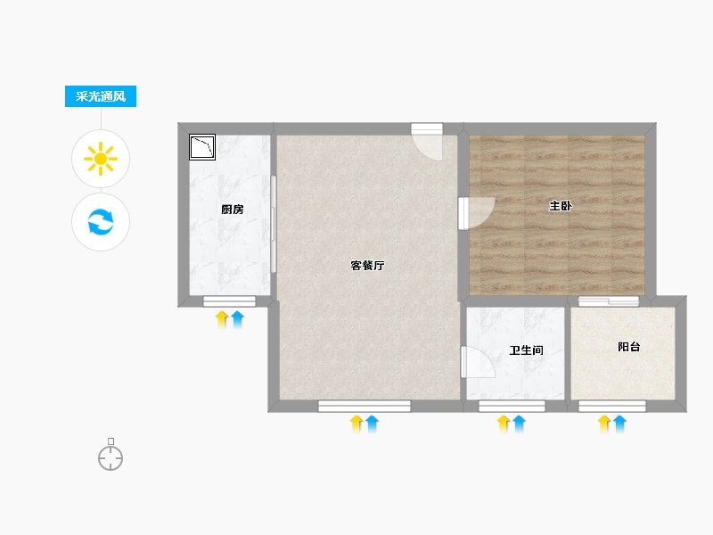 江苏省-徐州市-星宿生活广场-54.00-户型库-采光通风