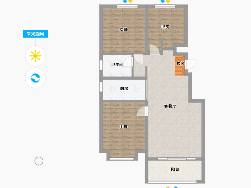 甘肃省-天水市-天水·盛达公馆-85.71-户型库-采光通风