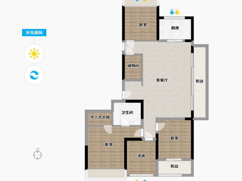 浙江省-湖州市-湖州府-120.60-户型库-采光通风