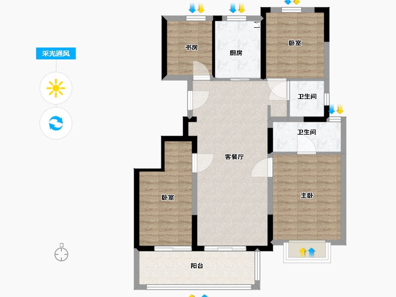 浙江省-宁波市-涌潮印-94.01-户型库-采光通风