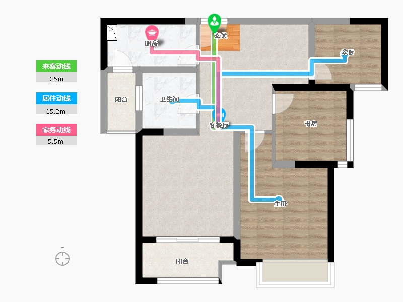 江苏省-无锡市-融侨观邸-71.00-户型库-动静线