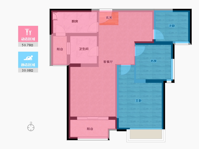 江苏省-无锡市-融侨观邸-71.00-户型库-动静分区