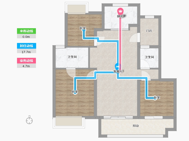 江苏省-镇江市-万科金域蓝湾-88.00-户型库-动静线