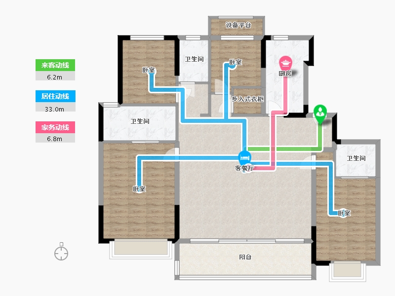 浙江省-宁波市-金辉·辉逸云庭-143.00-户型库-动静线