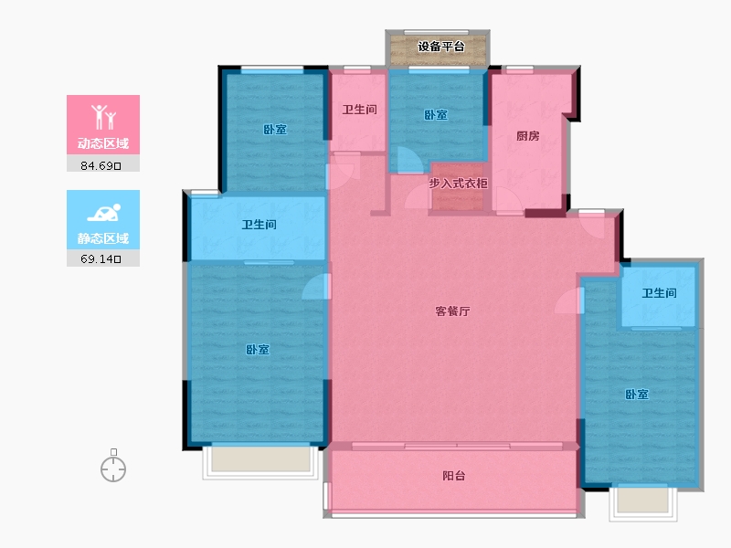 浙江省-宁波市-金辉·辉逸云庭-143.00-户型库-动静分区