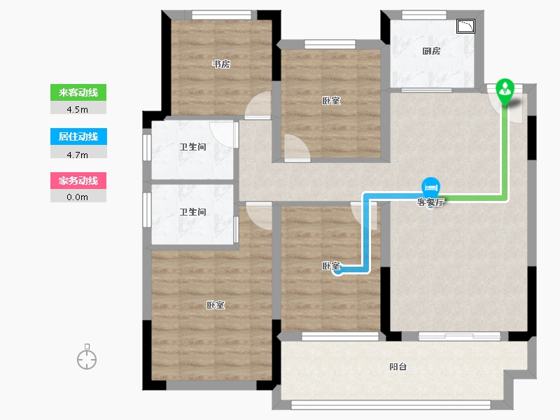 浙江省-宁波市-弘润中鑫广场-91.00-户型库-动静线