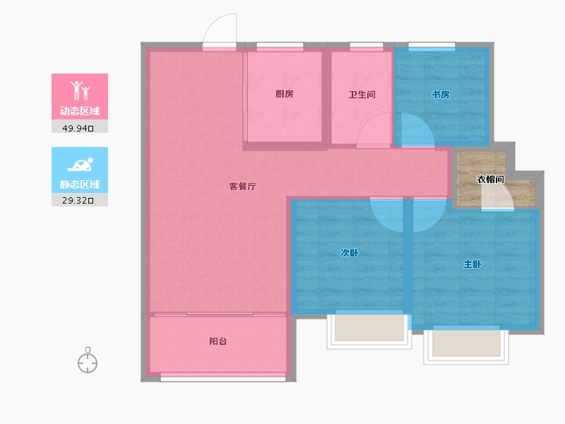 江苏省-徐州市-万科·中山都会-74.00-户型库-动静分区