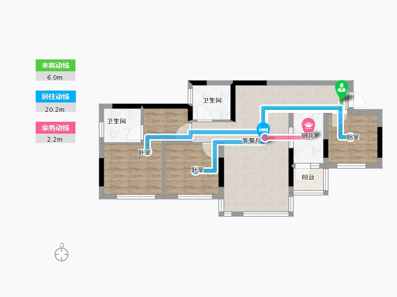 四川省-南充市-阳光江山公园城-66.36-户型库-动静线