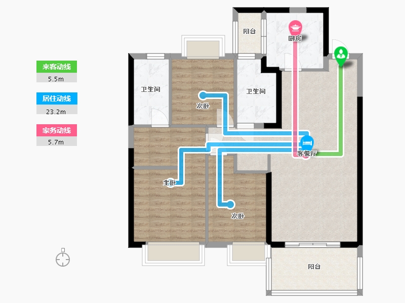 江苏省-淮安市-恒大名都-97.61-户型库-动静线