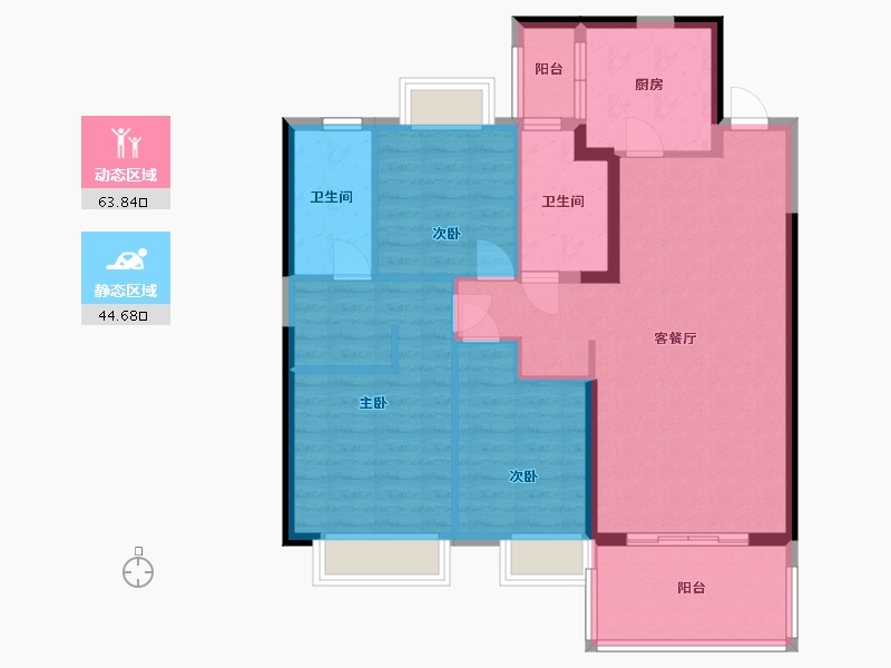 江苏省-淮安市-恒大名都-97.61-户型库-动静分区