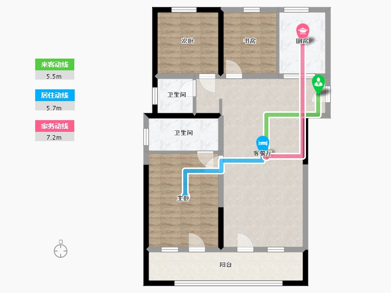 青海省-西宁市-中房·东方云舒-95.00-户型库-动静线