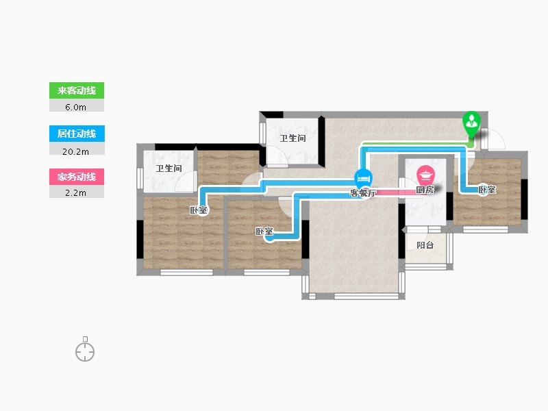 四川省-南充市-阳光江山公园城-66.30-户型库-动静线