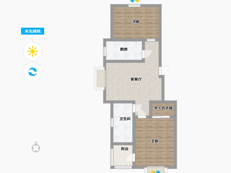 江苏省-淮安市-圣海 天鹅湖畔-71.16-户型库-采光通风