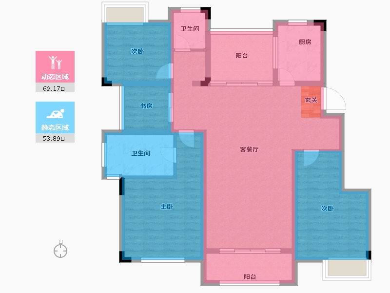 江苏省-无锡市-融侨观邸-110.00-户型库-动静分区