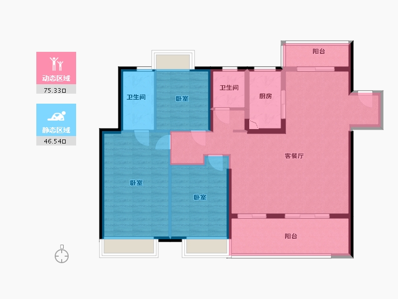 江苏省-镇江市-美的·君兰悦-110.00-户型库-动静分区