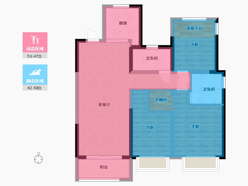 浙江省-温州市-融创翡翠海岸城-82.52-户型库-动静分区