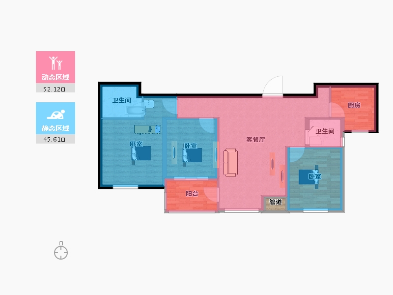 江苏省-盐城市-港海明珠-89.01-户型库-动静分区