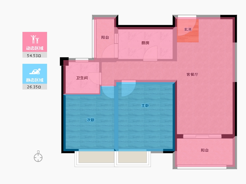 江苏省-常州市-天安尚城-71.82-户型库-动静分区