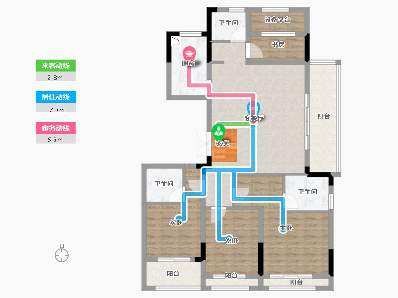 浙江省-台州市-杨帆·龙禧二期-110.00-户型库-动静线