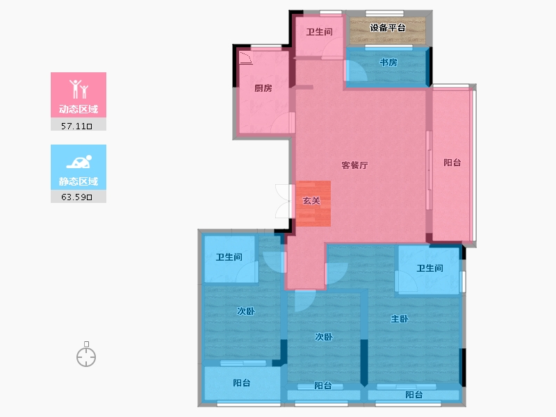 浙江省-台州市-杨帆·龙禧二期-110.00-户型库-动静分区