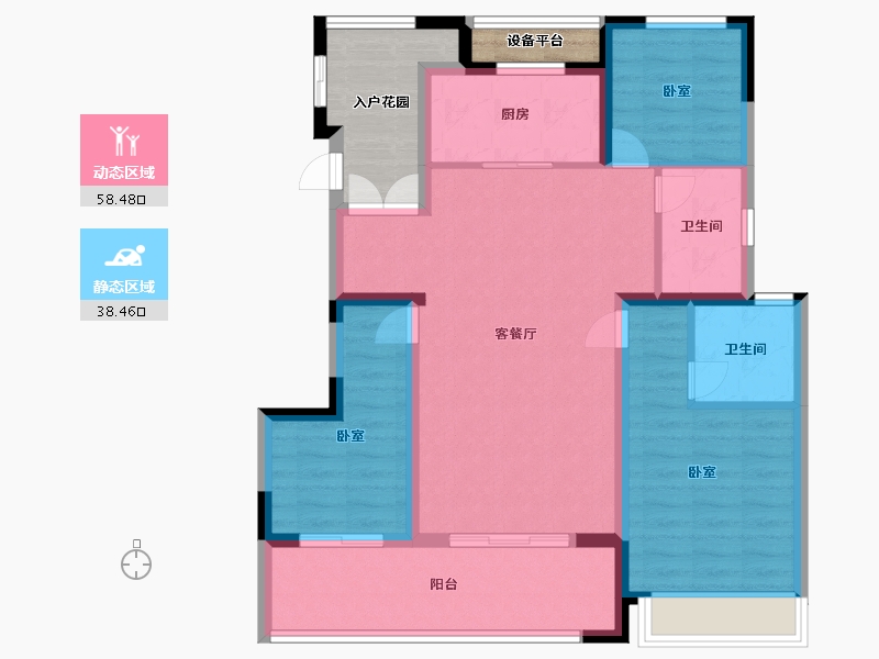 江苏省-镇江市-美的·君兰悦-95.00-户型库-动静分区