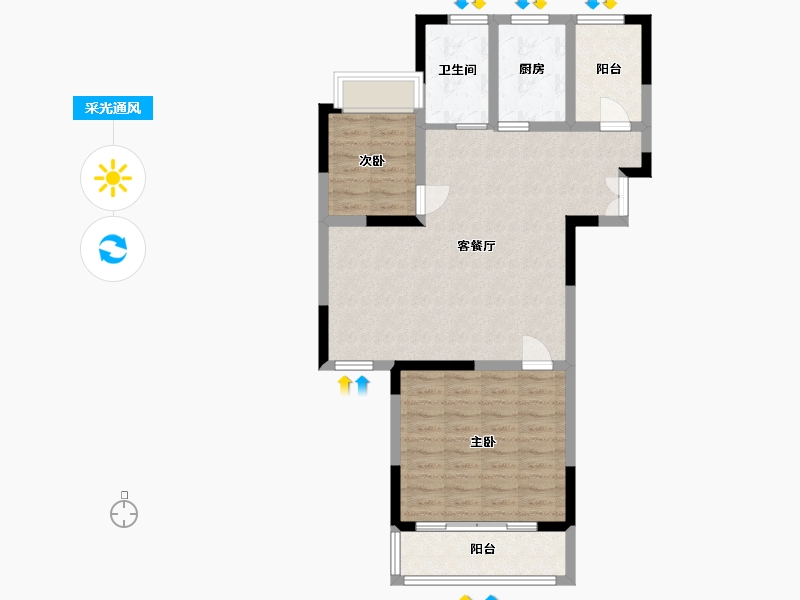 江苏省-淮安市-神龙盛唐学府-80.11-户型库-采光通风