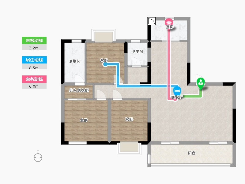 江苏省-南通市-湖光映月-106.00-户型库-动静线