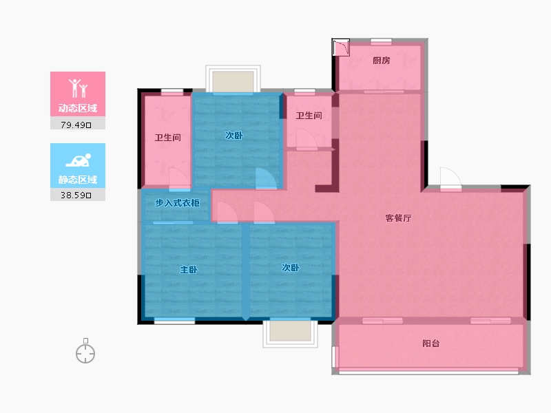 江苏省-南通市-湖光映月-106.00-户型库-动静分区