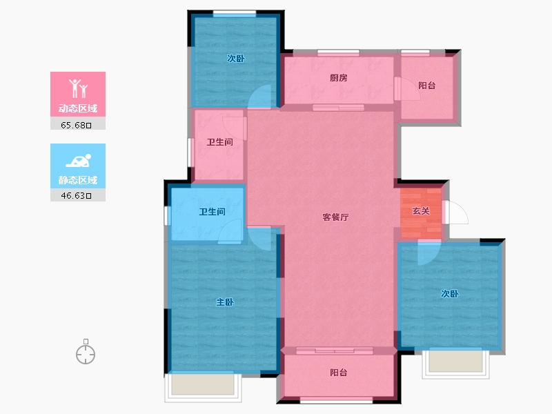 江苏省-常州市-中海凤凰熙岸观园-101.00-户型库-动静分区