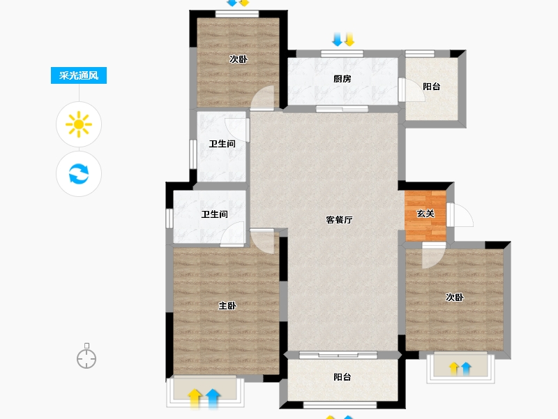 江苏省-常州市-中海凤凰熙岸观园-101.00-户型库-采光通风