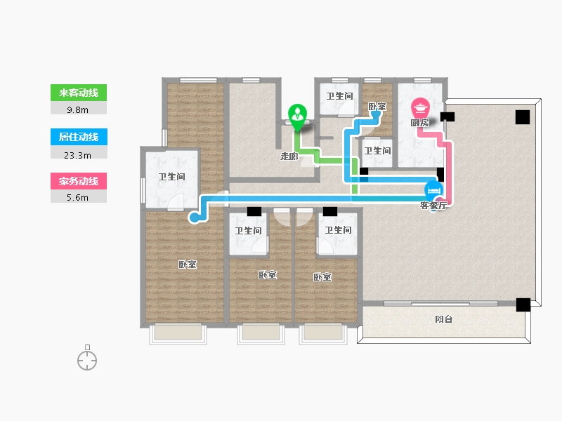 浙江省-宁波市-雅戈尔海晏府-204.00-户型库-动静线