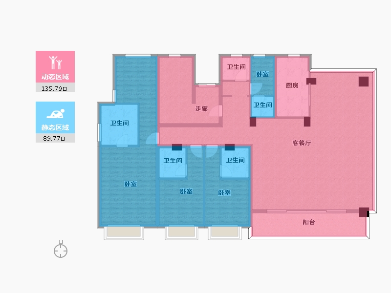 浙江省-宁波市-雅戈尔海晏府-204.00-户型库-动静分区