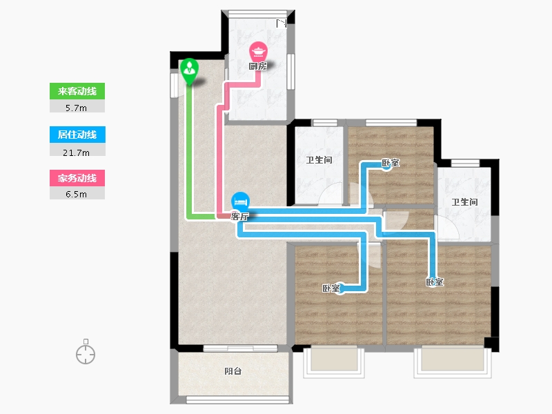 江苏省-盐城市-金辉优步花苑-82.24-户型库-动静线