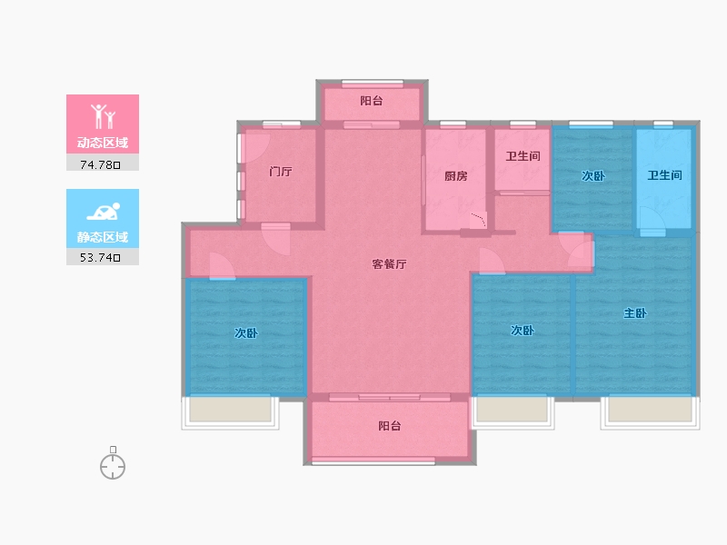 河北省-保定市-碧桂园清苑新城-116.20-户型库-动静分区