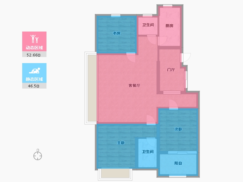 江苏省-盐城市-美麟常青藤-88.00-户型库-动静分区