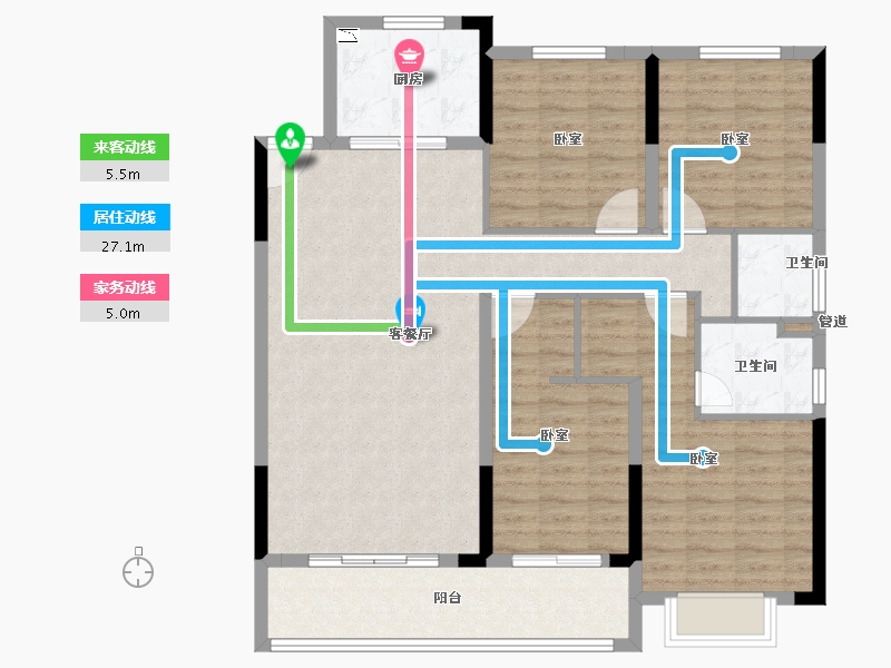 浙江省-宁波市-弘润中鑫广场-114.00-户型库-动静线