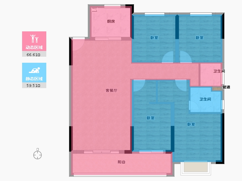 浙江省-宁波市-弘润中鑫广场-114.00-户型库-动静分区