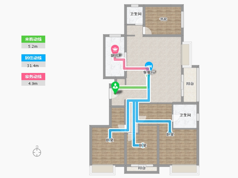 浙江省-湖州市-富力城·御西湖-132.67-户型库-动静线