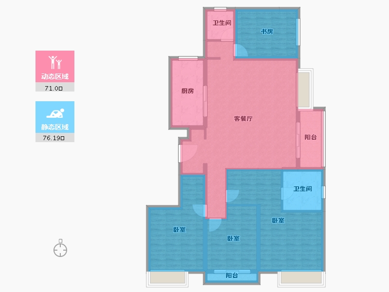 浙江省-湖州市-富力城·御西湖-132.67-户型库-动静分区