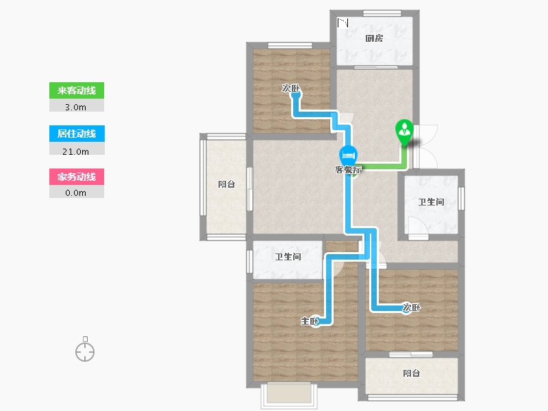 江苏省-淮安市-水沐清华-98.87-户型库-动静线