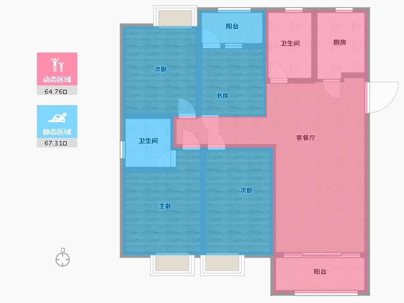 江苏省-盐城市-同曦文昌府-118.00-户型库-动静分区