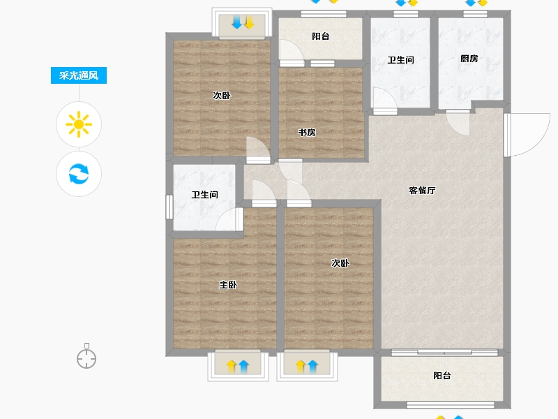 江苏省-盐城市-同曦文昌府-118.00-户型库-采光通风