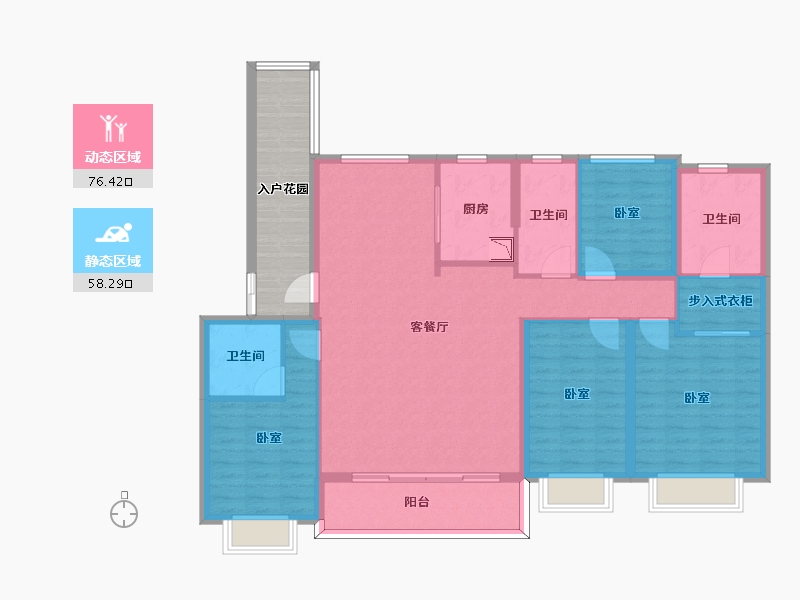 浙江省-宁波市-雅戈尔海晏府-132.00-户型库-动静分区